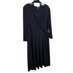 Chaps NWT Size XL Dress V-neck Surplice Liquid Jersey Palm Beach Belt Full Hem